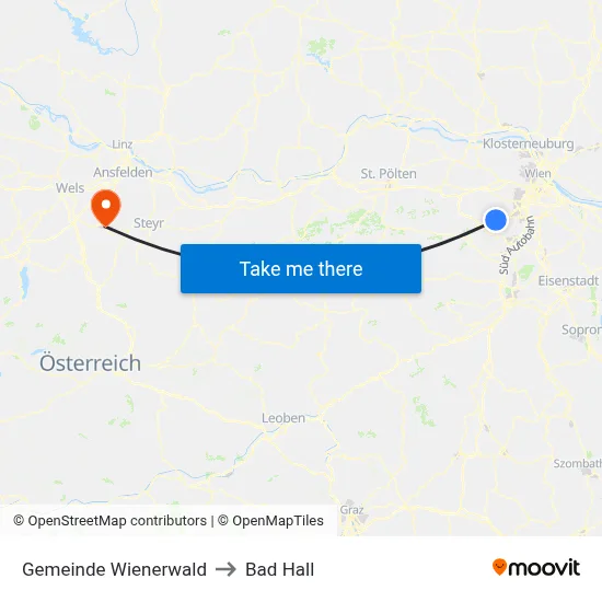 Gemeinde Wienerwald to Bad Hall map
