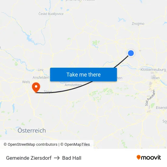 Gemeinde Ziersdorf to Bad Hall map