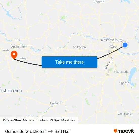Gemeinde Großhofen to Bad Hall map