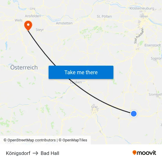 Königsdorf to Bad Hall map