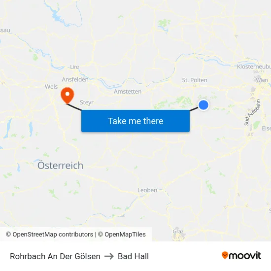 Rohrbach An Der Gölsen to Bad Hall map