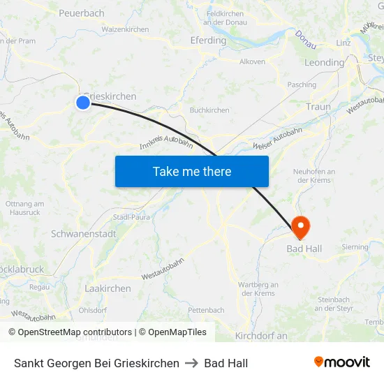 Sankt Georgen Bei Grieskirchen to Bad Hall map