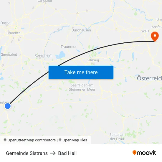 Gemeinde Sistrans to Bad Hall map