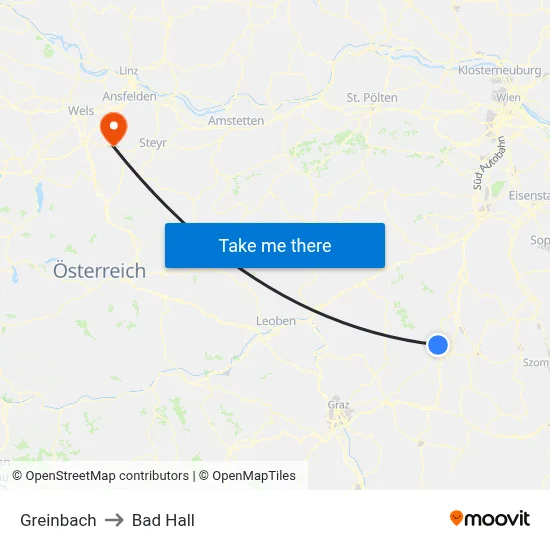 Greinbach to Bad Hall map