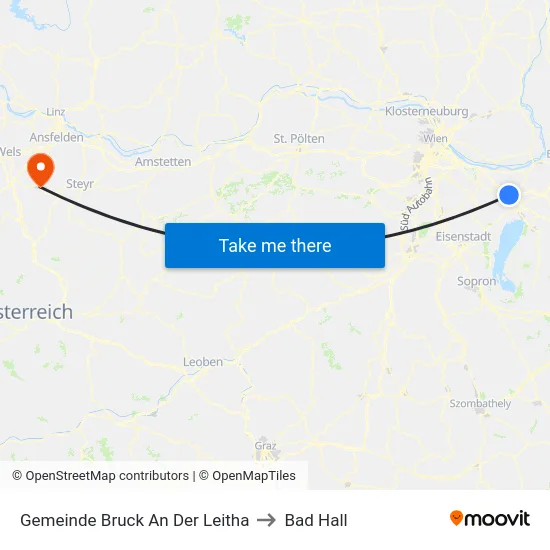 Gemeinde Bruck An Der Leitha to Bad Hall map