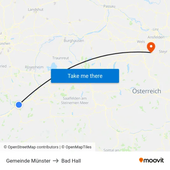 Gemeinde Münster to Bad Hall map