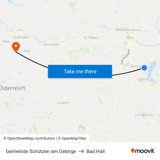 Gemeinde Schützen am Gebirge to Bad Hall map