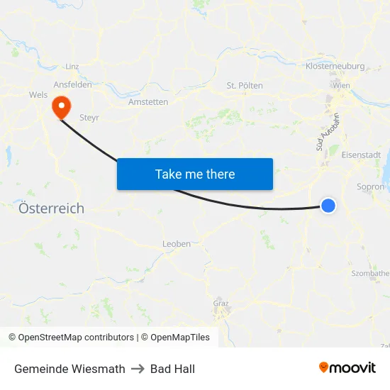 Gemeinde Wiesmath to Bad Hall map