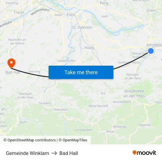 Gemeinde Winklarn to Bad Hall map