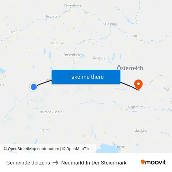 Gemeinde Jerzens to Neumarkt In Der Steiermark map