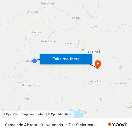 Gemeinde Absam to Neumarkt In Der Steiermark map
