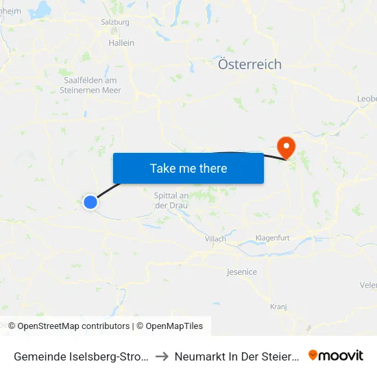 Gemeinde Iselsberg-Stronach to Neumarkt In Der Steiermark map
