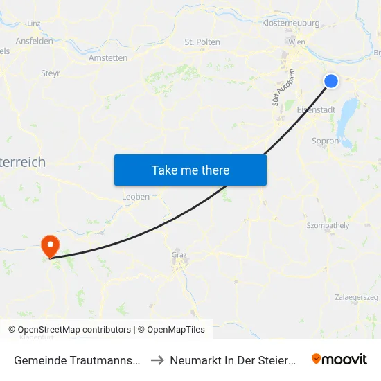 Gemeinde Trautmannsdorf to Neumarkt In Der Steiermark map