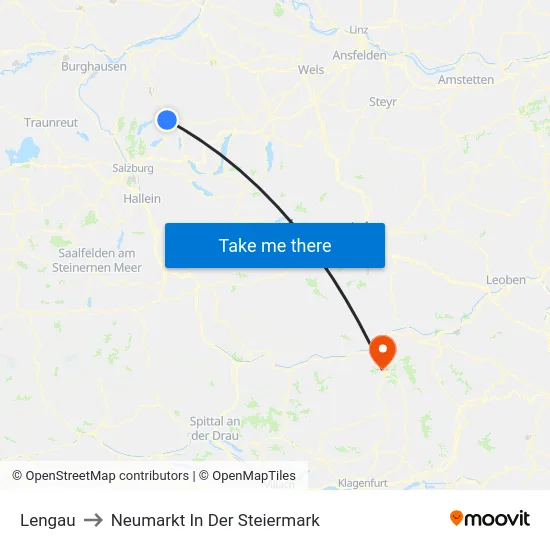 Lengau to Neumarkt In Der Steiermark map