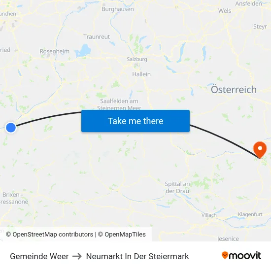 Gemeinde Weer to Neumarkt In Der Steiermark map