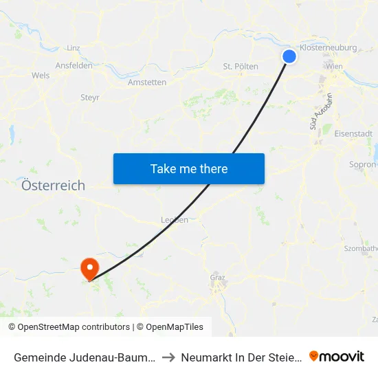 Gemeinde Judenau-Baumgarten to Neumarkt In Der Steiermark map