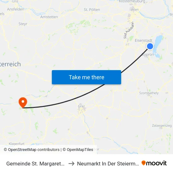 Gemeinde St. Margarethen to Neumarkt In Der Steiermark map