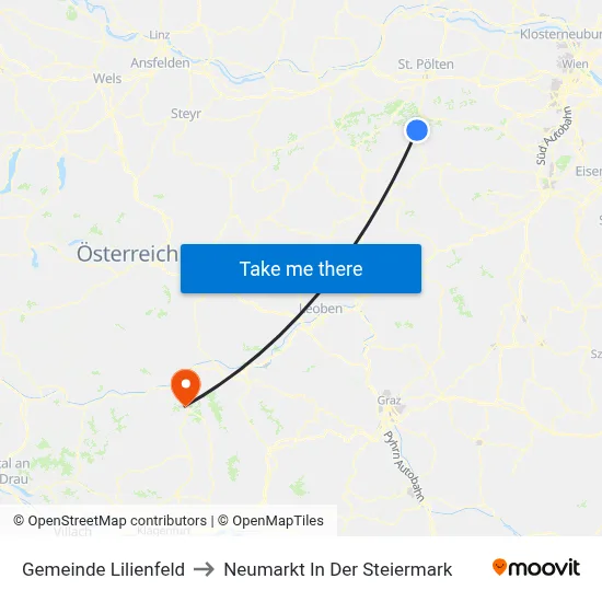 Gemeinde Lilienfeld to Neumarkt In Der Steiermark map