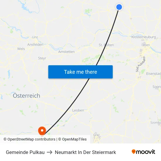 Gemeinde Pulkau to Neumarkt In Der Steiermark map