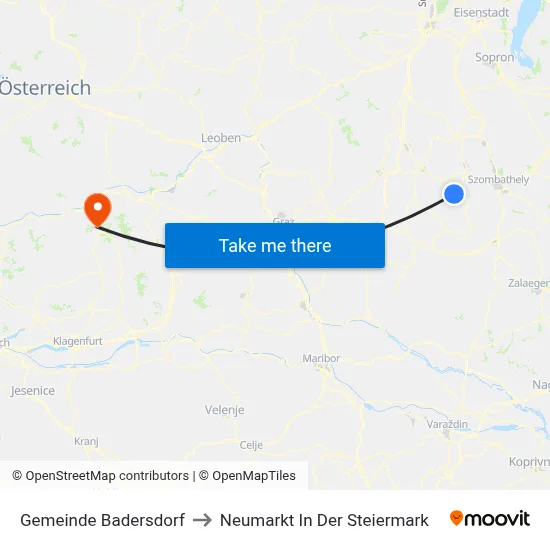 Gemeinde Badersdorf to Neumarkt In Der Steiermark map