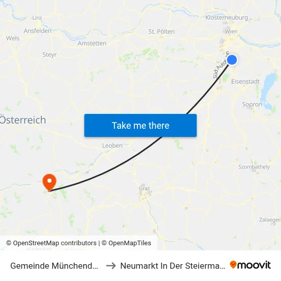 Gemeinde Münchendorf to Neumarkt In Der Steiermark map