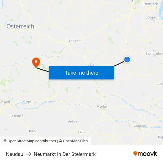 Neudau to Neumarkt In Der Steiermark map