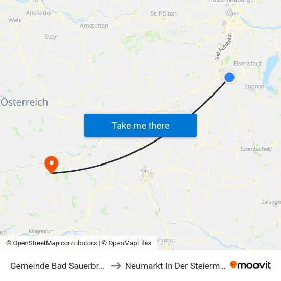 Gemeinde Bad Sauerbrunn to Neumarkt In Der Steiermark map