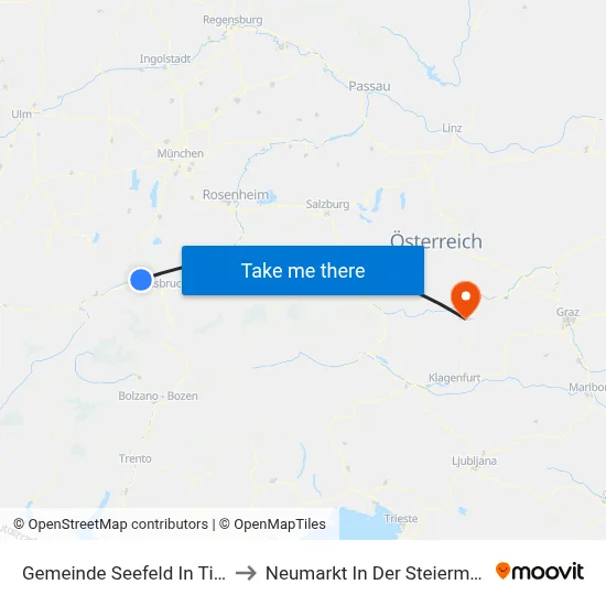 Gemeinde Seefeld In Tirol to Neumarkt In Der Steiermark map