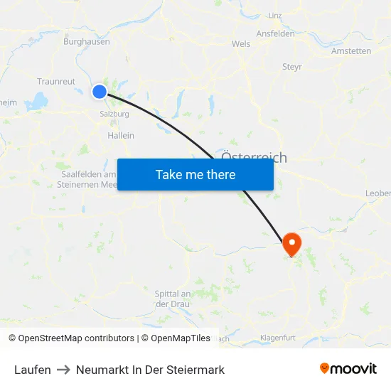 Laufen to Neumarkt In Der Steiermark map
