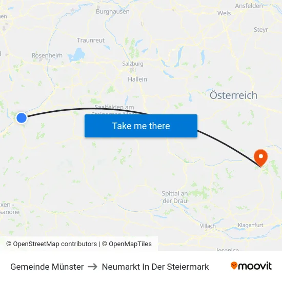 Gemeinde Münster to Neumarkt In Der Steiermark map