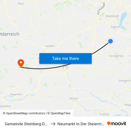 Gemeinde Steinberg-Dörfl to Neumarkt In Der Steiermark map