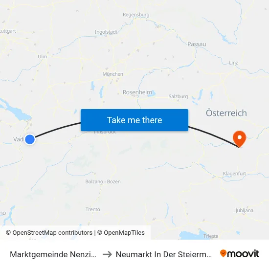 Marktgemeinde Nenzing to Neumarkt In Der Steiermark map