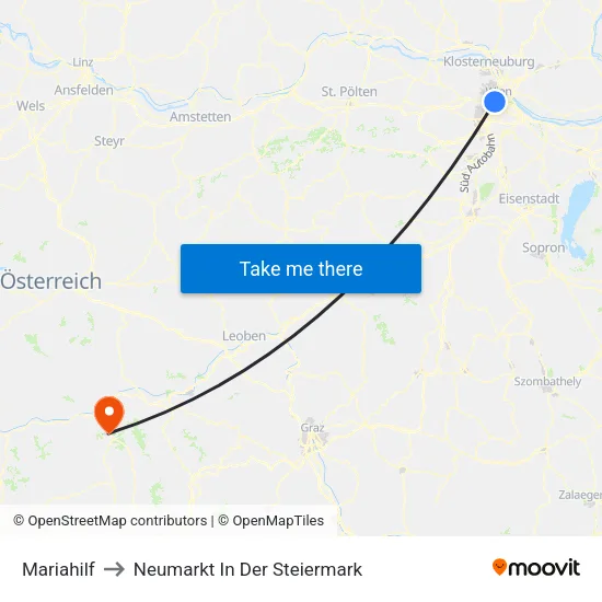 Mariahilf to Neumarkt In Der Steiermark map