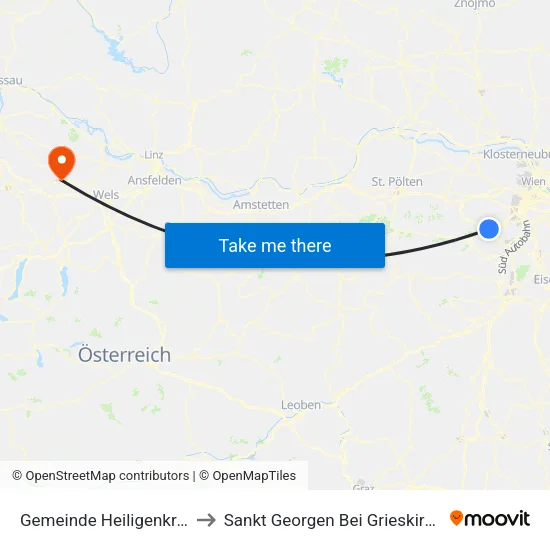 Gemeinde Heiligenkreuz to Sankt Georgen Bei Grieskirchen map