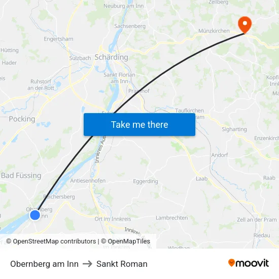 Obernberg am Inn to Sankt Roman map