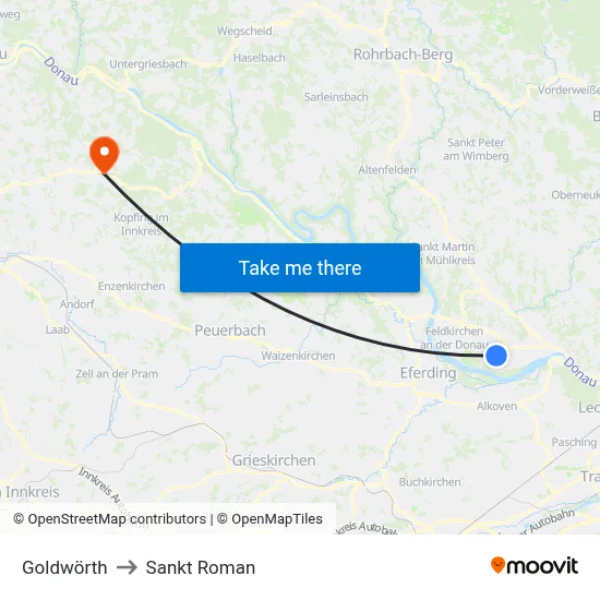 Goldwörth to Sankt Roman map