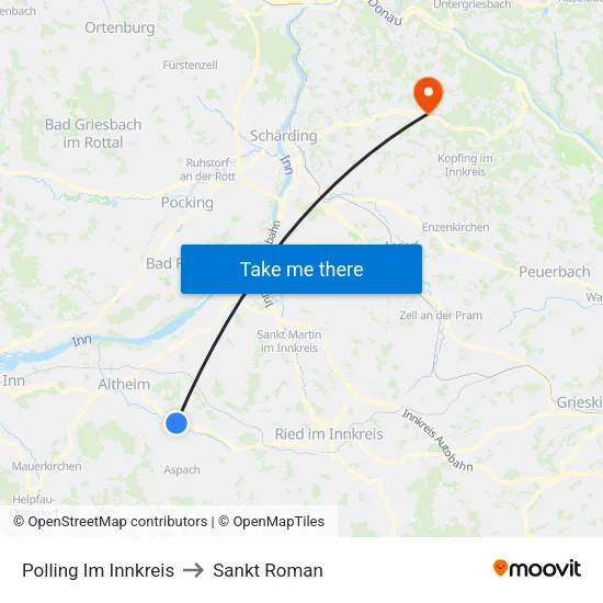 Polling Im Innkreis to Sankt Roman map