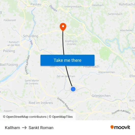 Kallham to Sankt Roman map