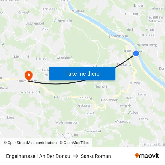 Engelhartszell An Der Donau to Sankt Roman map