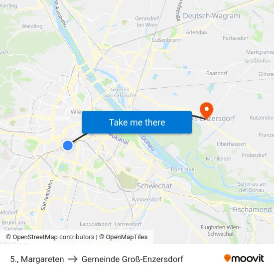 5., Margareten to Gemeinde Groß-Enzersdorf map