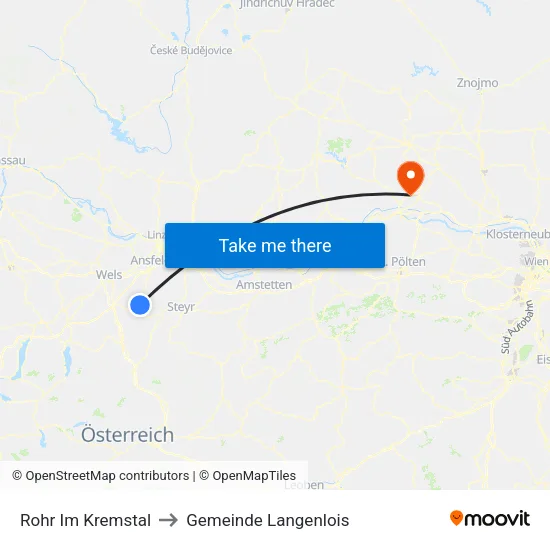 Rohr Im Kremstal to Gemeinde Langenlois map