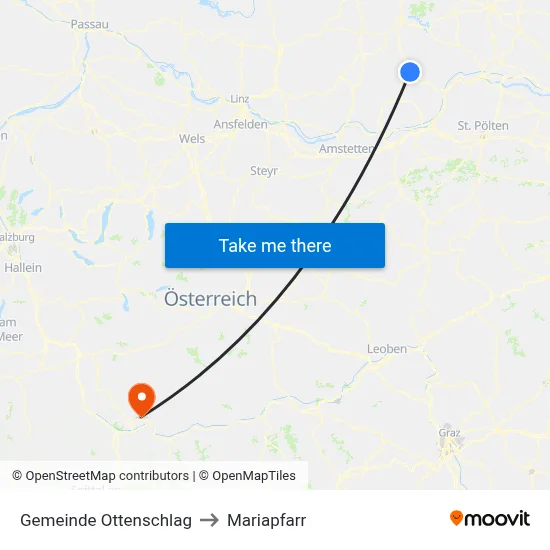 Gemeinde Ottenschlag to Mariapfarr map