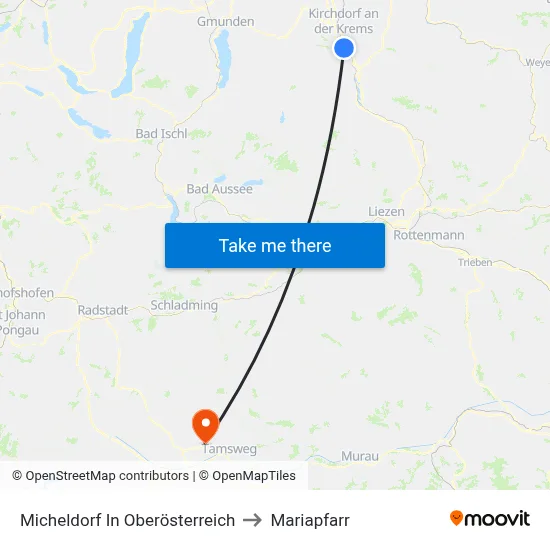 Micheldorf In Oberösterreich to Mariapfarr map