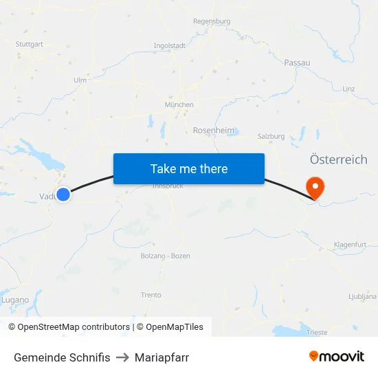 Gemeinde Schnifis to Mariapfarr map