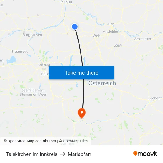 Taiskirchen Im Innkreis to Mariapfarr map