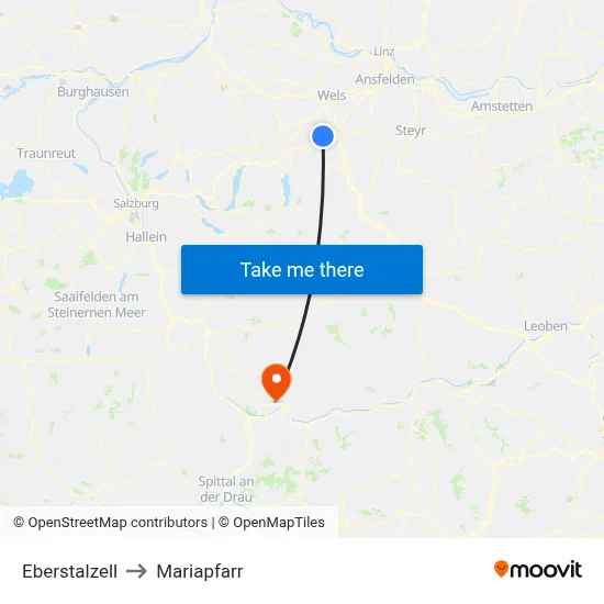 Eberstalzell to Mariapfarr map