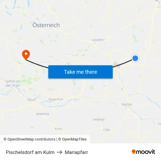 Pischelsdorf am Kulm to Mariapfarr map