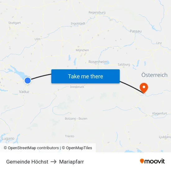 Gemeinde Höchst to Mariapfarr map