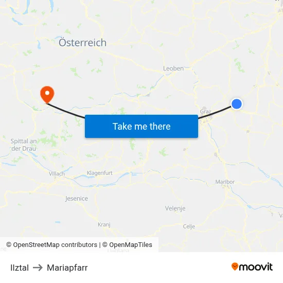 Ilztal to Mariapfarr map