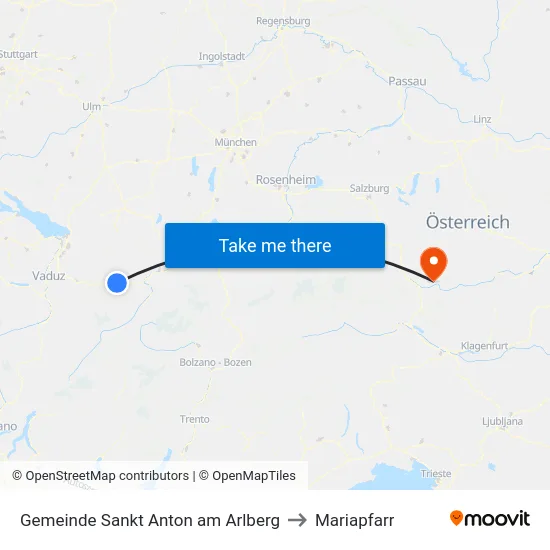 Gemeinde Sankt Anton am Arlberg to Mariapfarr map